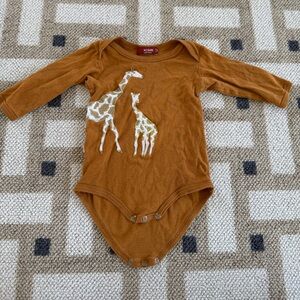 Milkbarn Giraffe Long Sleeve Baby Bodysuit
